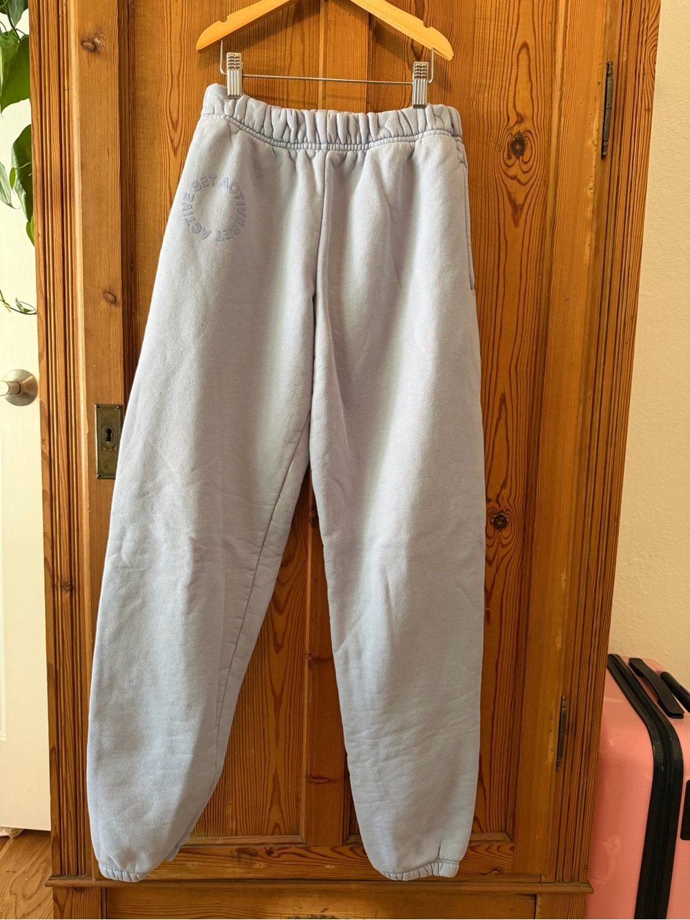SET Active periwinkle Blue women Sweatpants - Elastic Waist & Cuffed Ankles